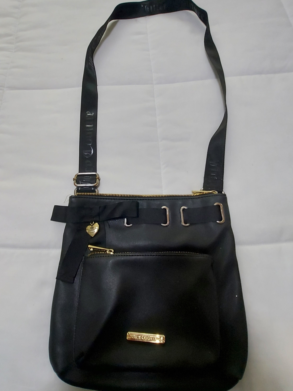 Juicy Couture Black Crossbody Bag with Gold Hardware